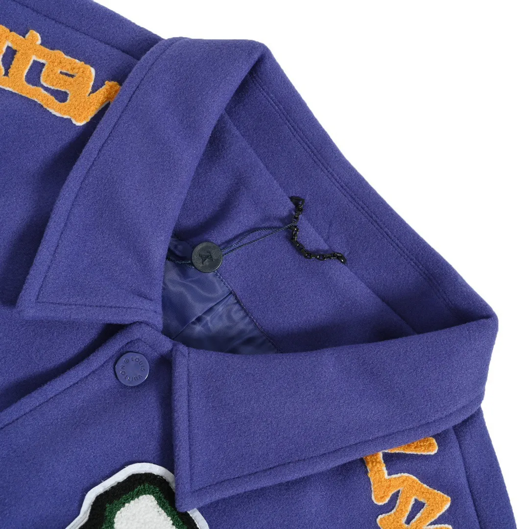 Louis Vuitton/Louis Vuitton 22Fw towel embroidered letter frog baseball jacket